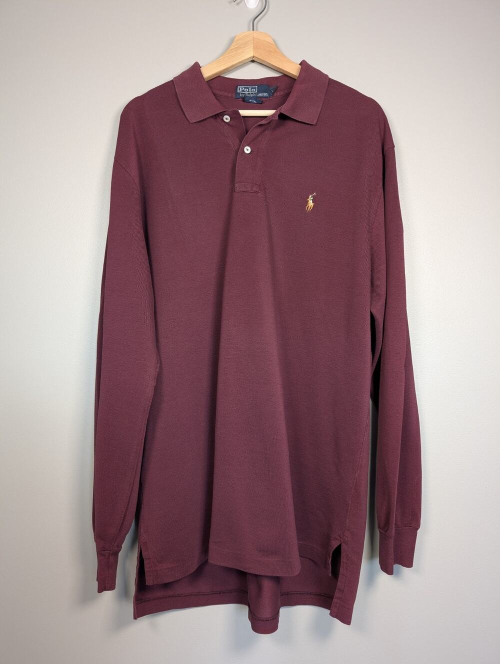 Polo Ralph Lauren Preppy Indie Sleeze Hipster East Coast Core Long Sleeve Maroon